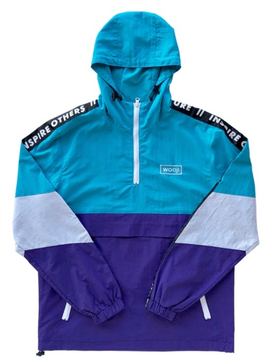 wooji Other - WOOJI Colorblock Windbreaker Jacket - Teal, Purple, White
